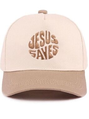Zenana Outfitters 'Jesus Saves' Cap - Beige/Camel